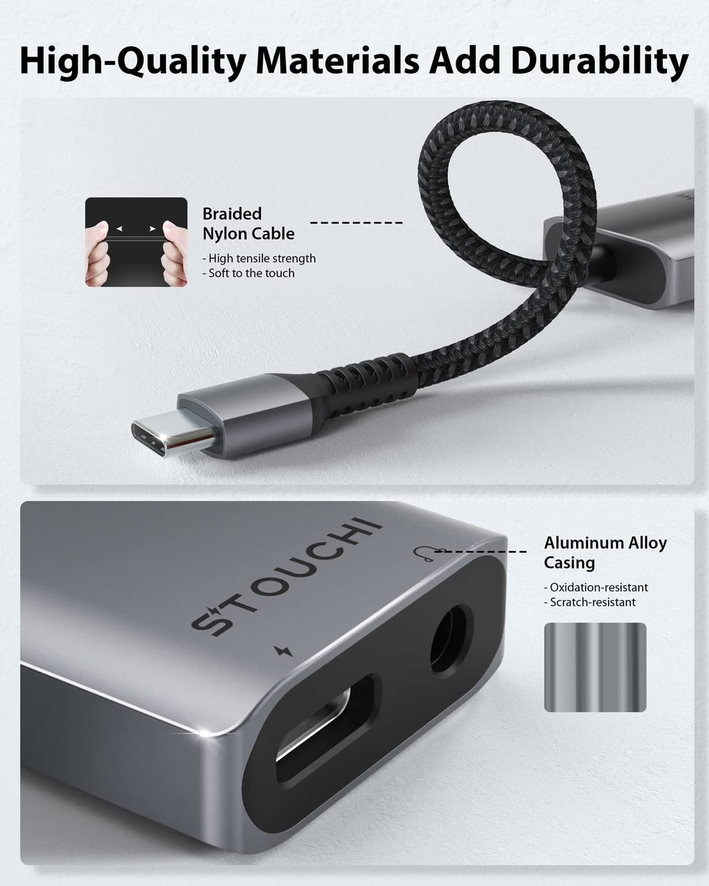 USB C to 3.5mm Headphone and Charger Adapter, Hi-Fi Dongle Compatible –  Stouchi Offical