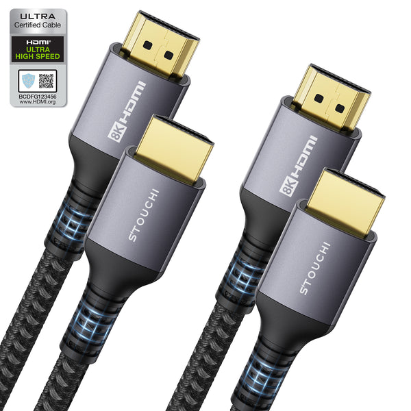 8K HDMI Cable, Ultra High Speed HDMI® Cable（2 Pack) FOR PLAYSTATION 5 / PS5 XBOX SERIES X- 48GBPS HBR3 HIGH SPEED