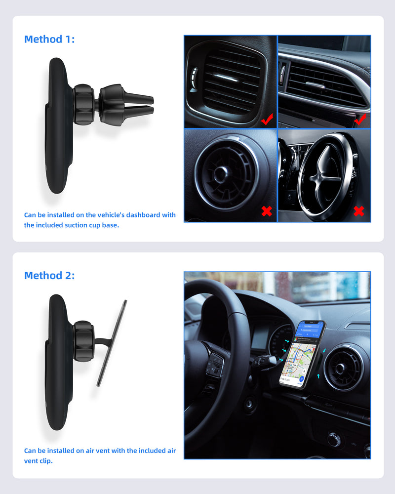 Wireless Car Charger for PopSockets mount with Car Charger