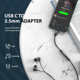 USB C to 3.5mm Adapter, Type C Headphone Audio Jack Cable Cord Hi-Fi Dongle for iPhone 15, Pixel 7 6a, Samsung Galaxy S23 S22 S21