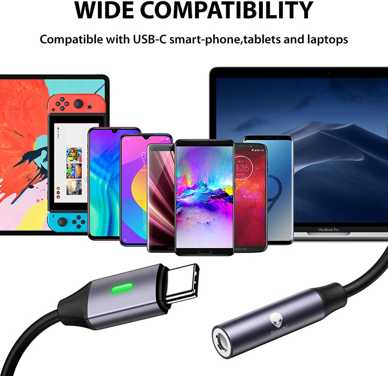 USB C to 3.5mm Headphone Adapter for iPhone 15, Samsung Galaxy S23 S22 S21